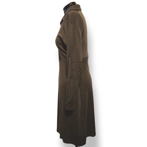 Nau Size L Womens Gray 100% Wool Long Sleeve Front Snap Sheath Dress *Flaw - Picture 8 of 9